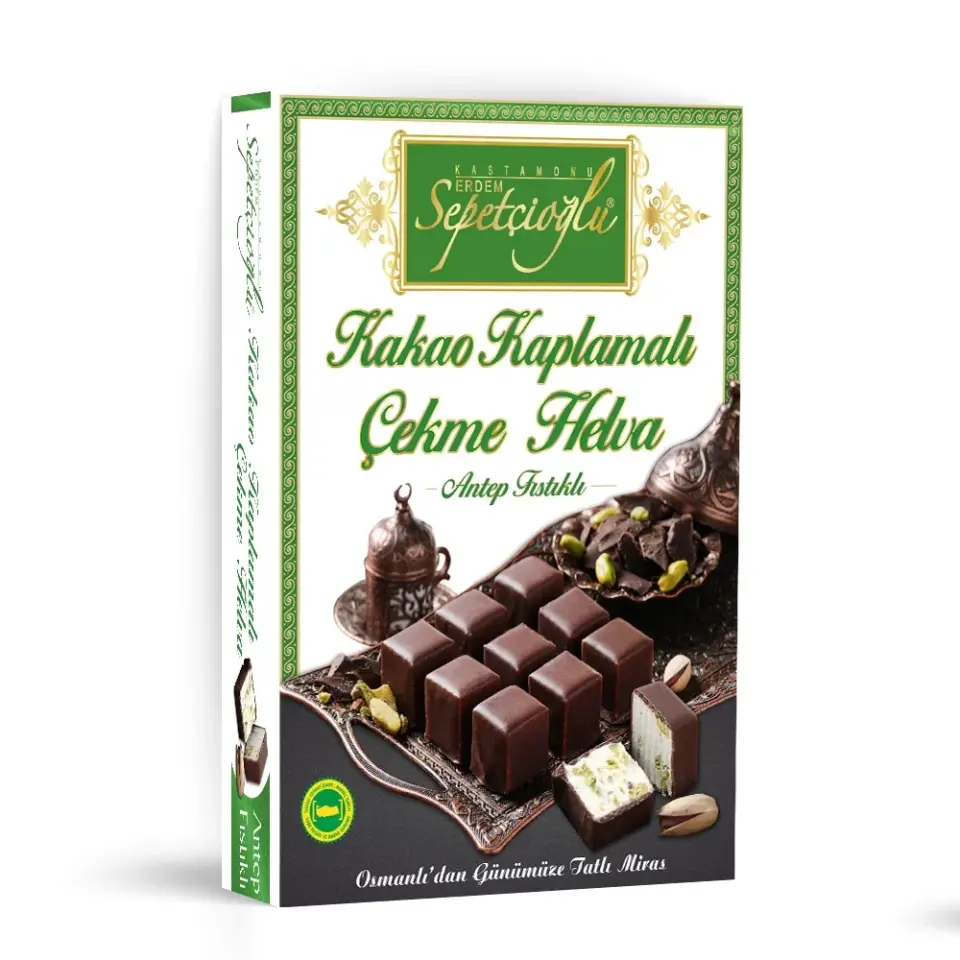 Kakao Kaplamalı Antep Fıstıklı Çekme Helva 320G