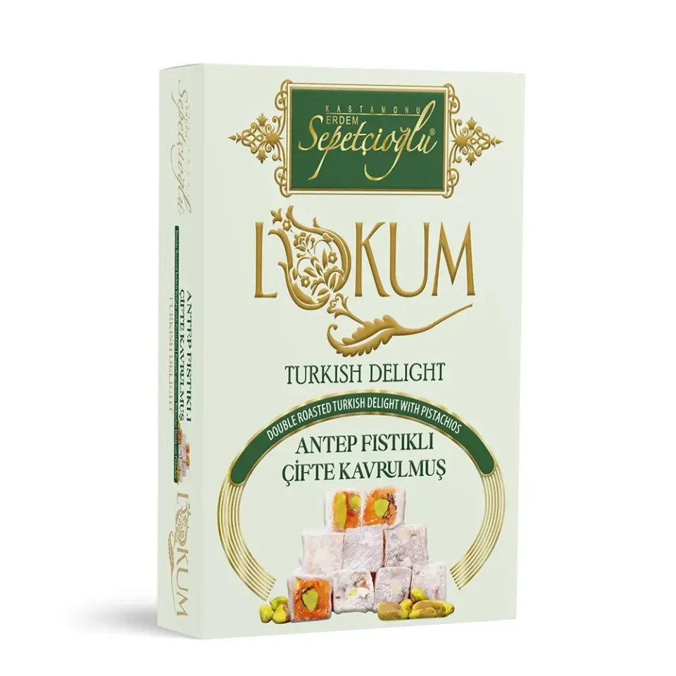 Antep Fıstıklı Çifte Kavrulmuş Lokum 240G