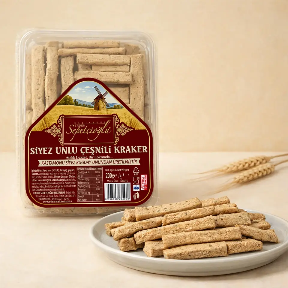 Siyez Unlu Çeşnili Kraker 200G