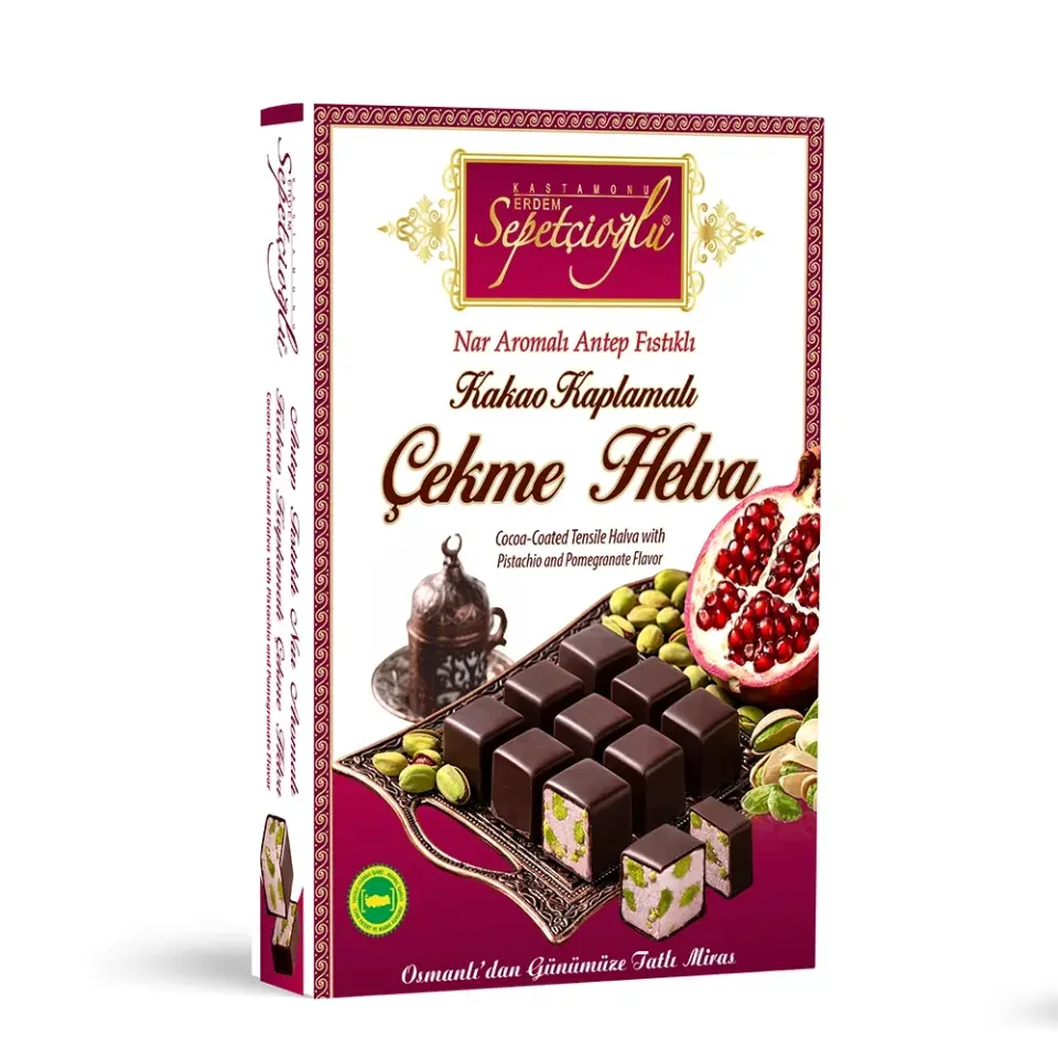 Kakao Kaplamalı Antep Fıstıklı Nar Aromalı Çekme Helva 160G