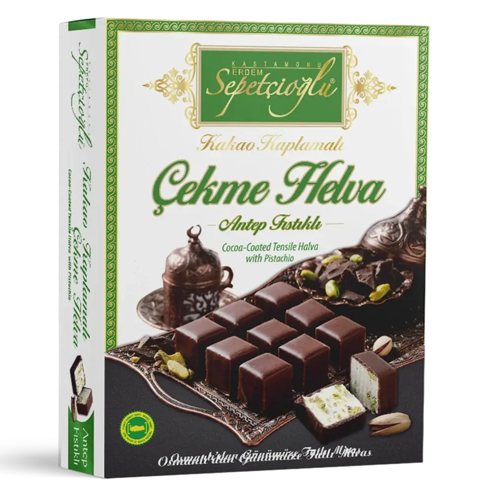 Kakao Kaplamalı Antep Fıstıklı Çekme Helva 80G